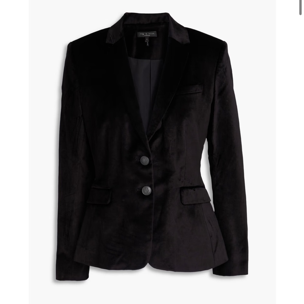 NWT Rag & Bone Razor Velvet Black Blazer